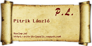 Pitrik László névjegykártya