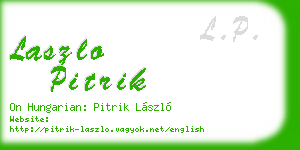 laszlo pitrik business card