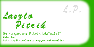 laszlo pitrik business card